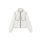 Women's Contrast-Trim Tweed-Inspired Jacket